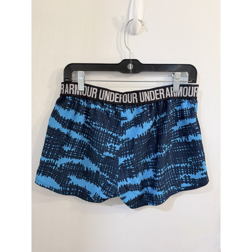 GU UNDER ARMOUR Women's Shorts SIZE SM Heat Gear Loose Turquoise/Black - Picture 5 of 7
